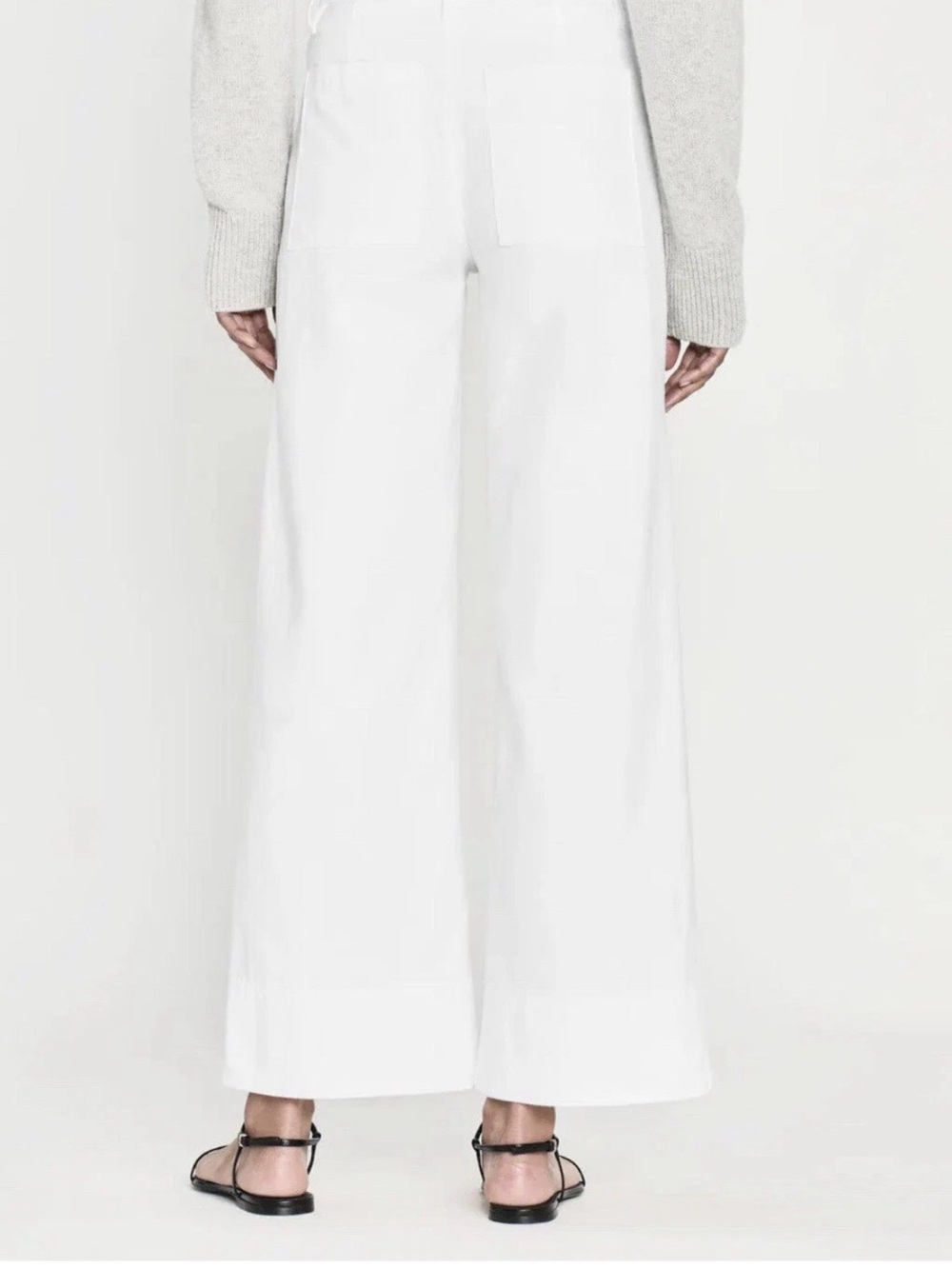 Frame 70’s patch pocket Denim Crisp White Wide-Leg High-Rise Pants